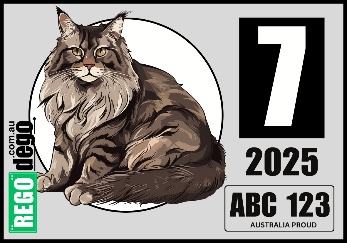 Maine Coon CAT - REGO Reminder Sticker