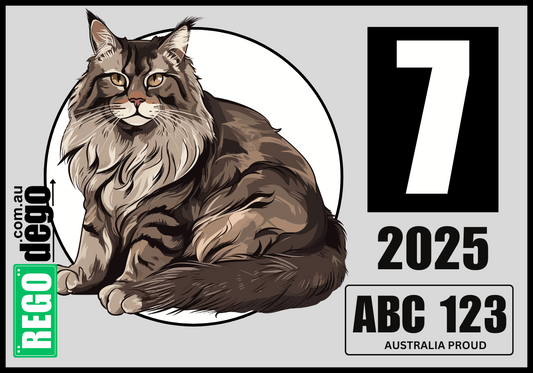 Maine Coon CAT - REGO Reminder Sticker