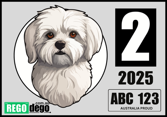 Maltese DOG - REGO Reminder Sticker