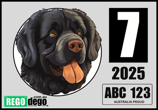 Newfoundland DOG - REGO Reminder Sticker