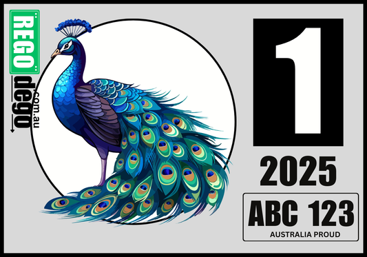 Peacock - REGO Reminder Sticker