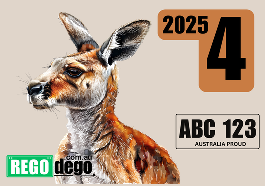Kangaroo side facing - REGO Reminder Sticker