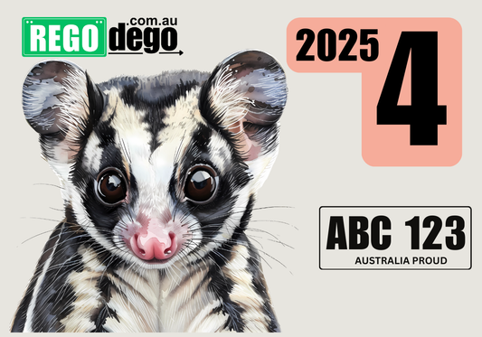 Sugar glider forward facing  - REGO Reminder Sticker
