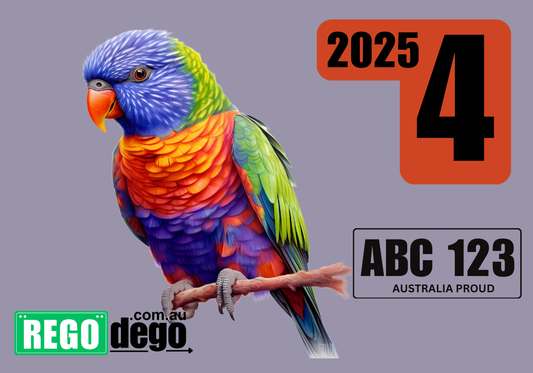 Rainbow lorikeet - REGO Reminder Sticker