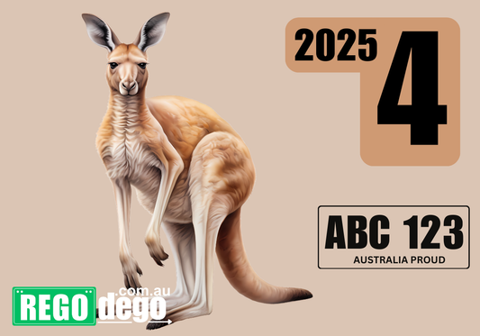 Red Kangaroo  - REGO Reminder Sticker
