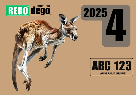 Red Kangaroo  - REGO Reminder Sticker