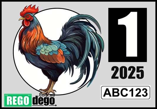 Rooster - REGO Reminder Sticker