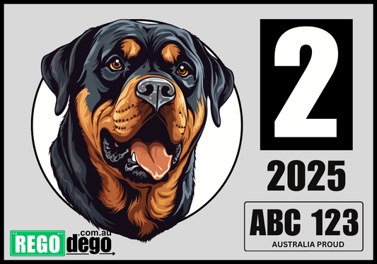 Rotweiler DOG - REGO Reminder Sticker
