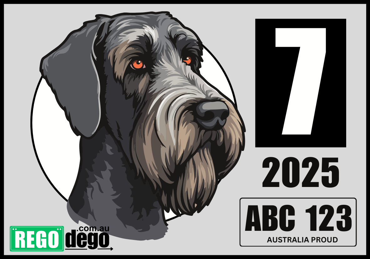 Schnauzer DOG -  REGO Reminder Sticker