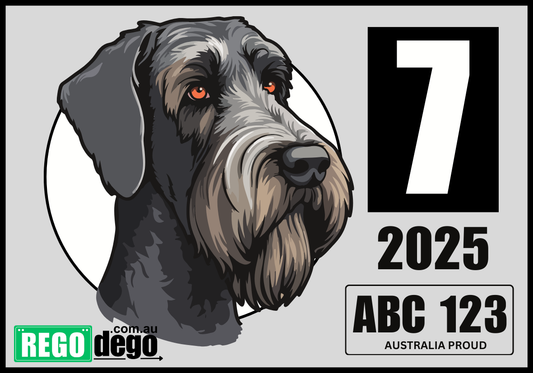 Schnauzer DOG -  REGO Reminder Sticker