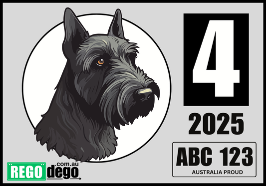 Scottish Terrier DOG - REGO Reminder Sticker