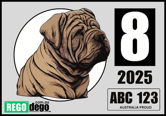 Sharpei DOG - REGO Reminder Sticker