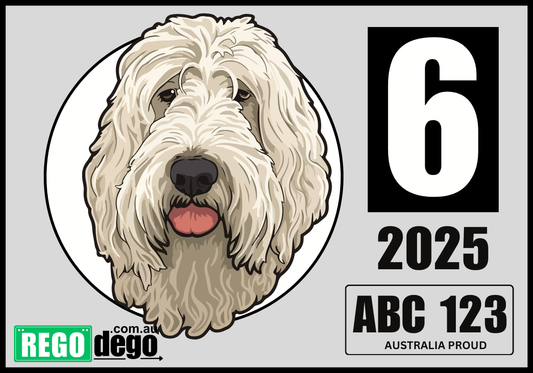 Sheepdog DOG - REGO Reminder Sticker