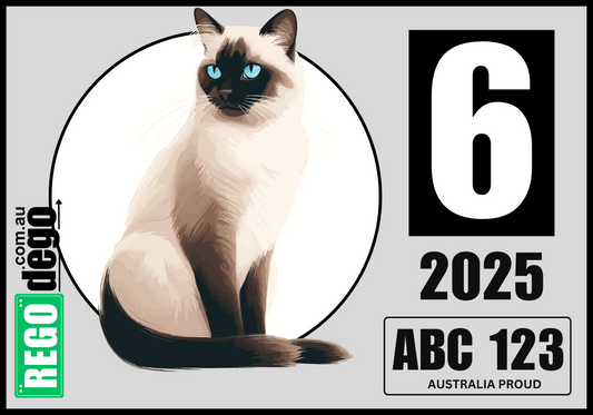 Siamese CAT - REGO Reminder Sticker