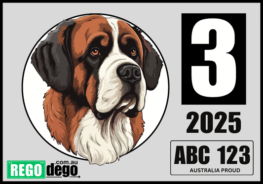 St Bernard DOG - REGO Reminder Sticker