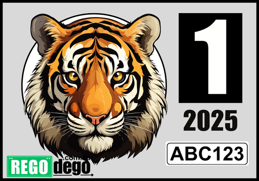 Tiger - REGO Reminder Sticker