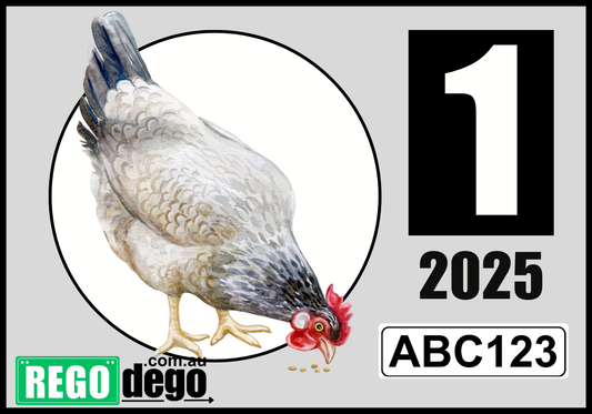 White chook - REGO Reminder Sticker