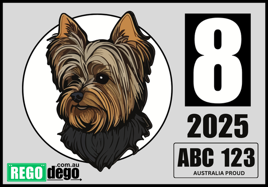 Yorkshire Terrier DOG - REGO Reminder Sticker