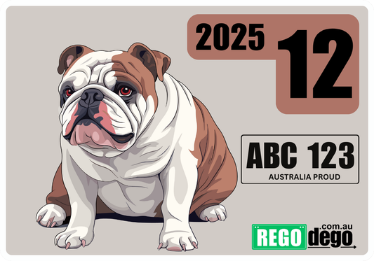 British bulldog - REGO Reminder Sticker